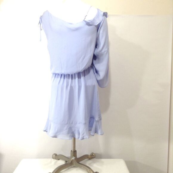 Parker Peyton Purple Lavender Violet Silk One Shoulder Mini Dress NWT Size Small - Picture 3 of 8